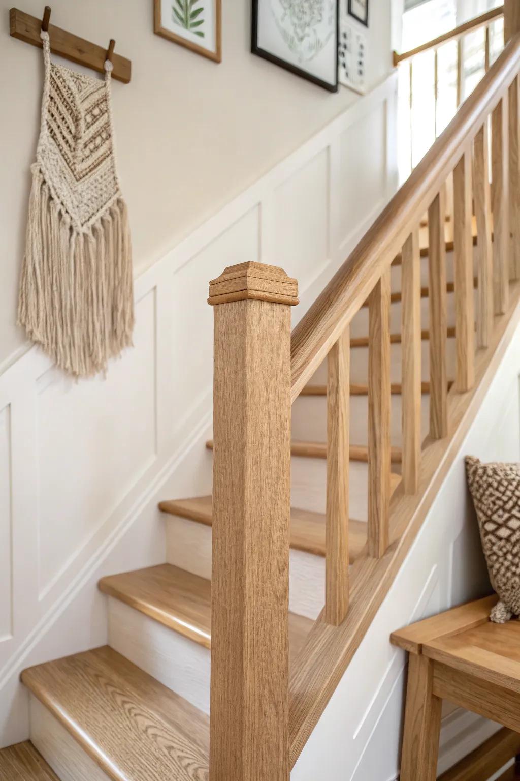 Enhance your staircase appearance with a hint of simple beauty.