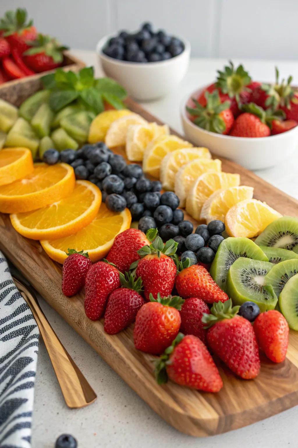 A radiant fruit combination introduces hue and freshness to your display.