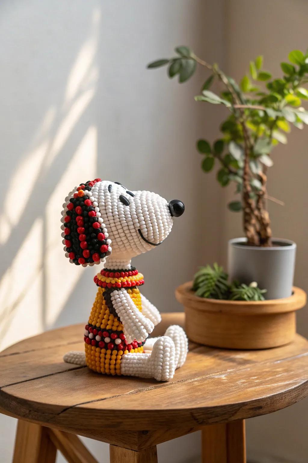 Turn your cherished childhood memories into bead art magic with this enchanting Snoopy figure.