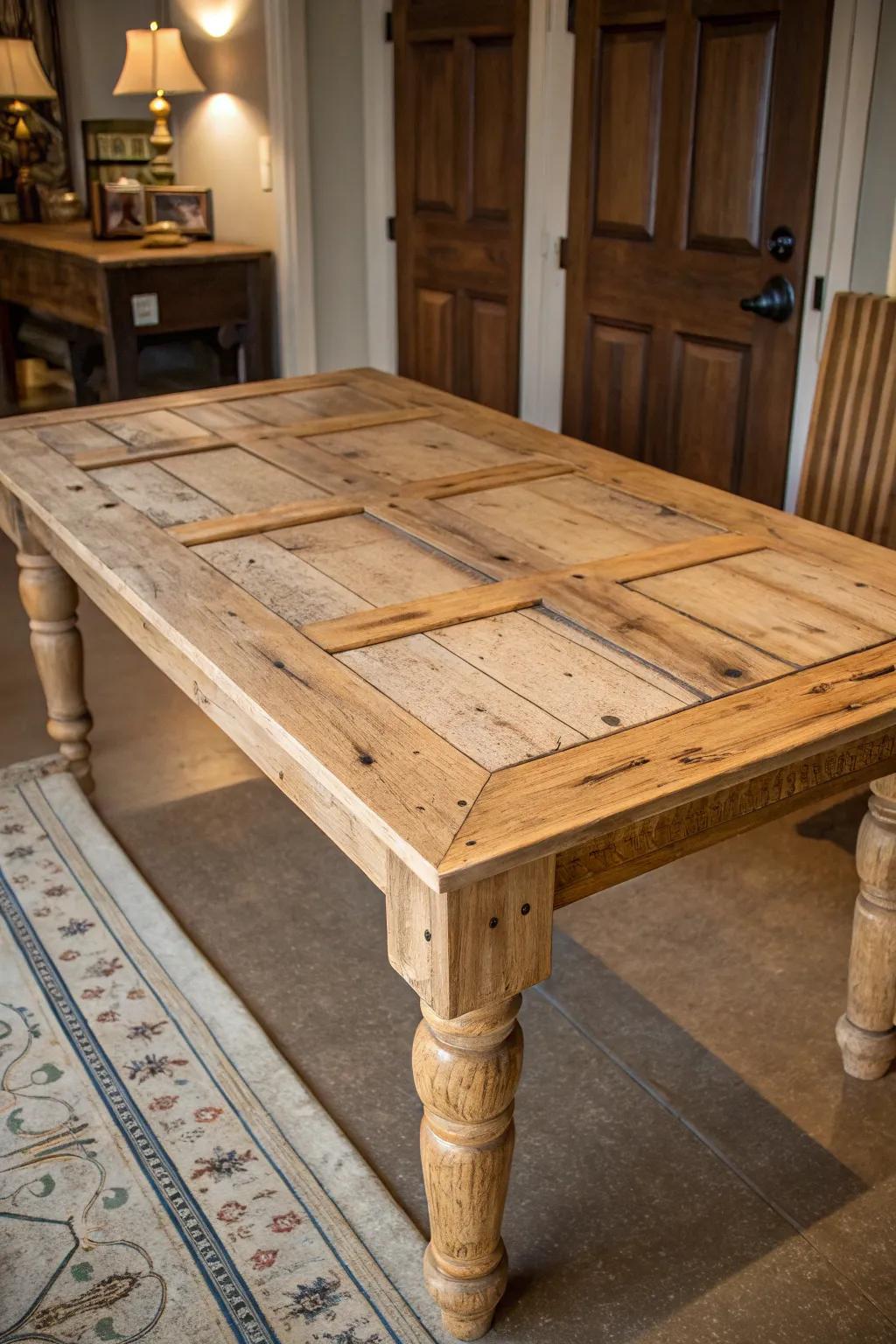 Update your space with a rustic farmhouse table – the perfect blend of vintage charm and modern sophistication.