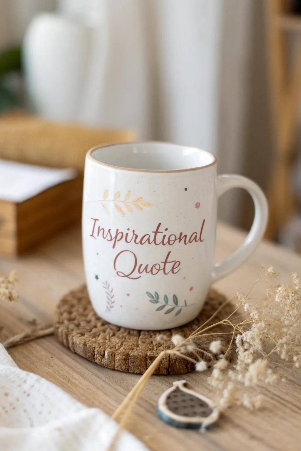 Sip your morning inspiration from a beautifully crafted mug that speaks to your soul.
