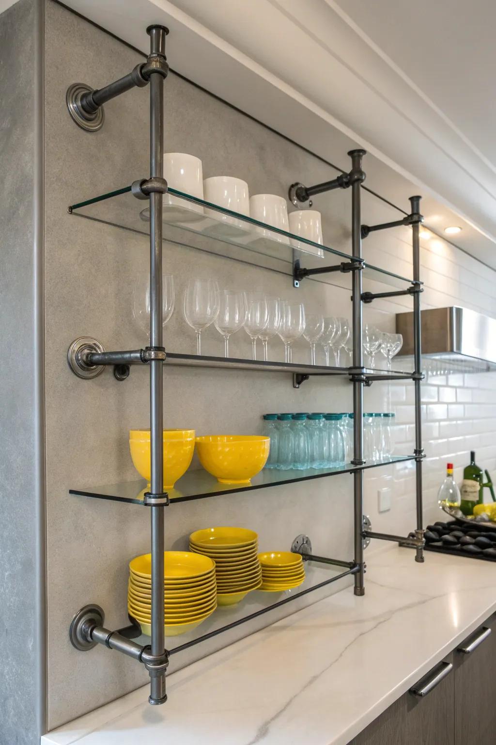 Amplify your area with the flawless convergence of industrial allure and contemporary refinement. #PipeShelving #ModernDesign