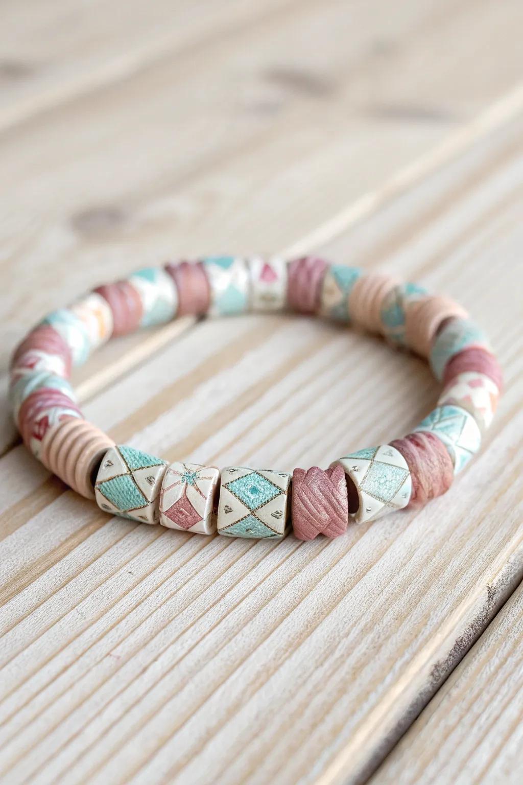 Embrace eco-chic aesthetics with these repurposed filament bead bracelets—where ecological responsibility converges with flair in a minimalist blueprint.