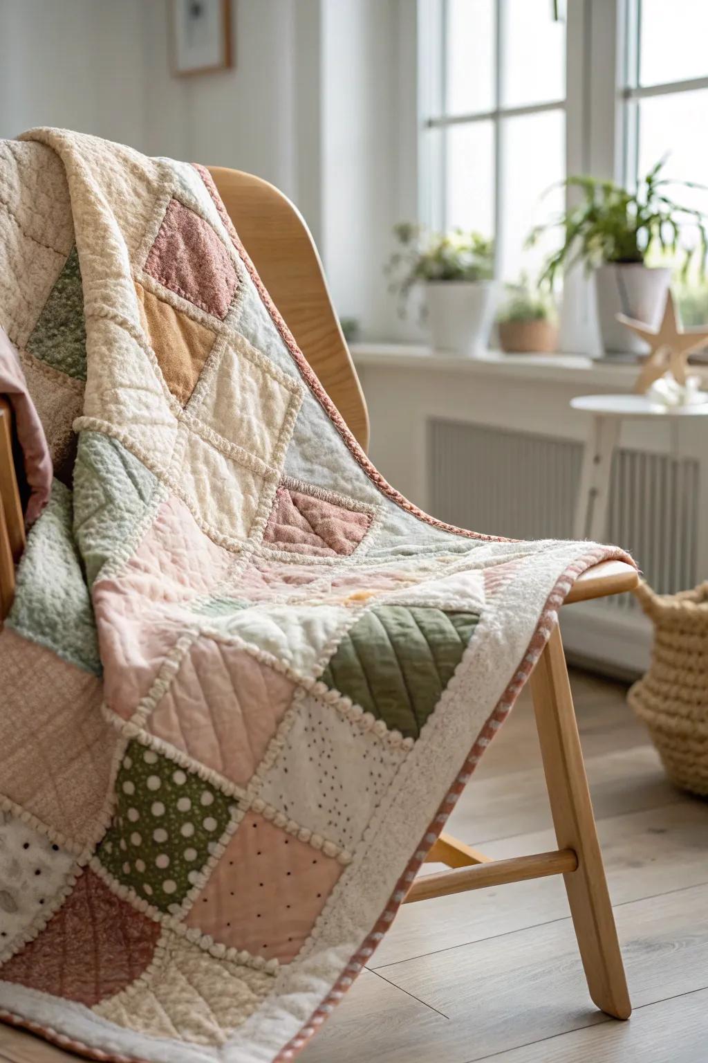 Welcome the craft of narration through a patchwork quilt border, wherein each material fragment interweaves a tale of ingenuity and sentiment.
