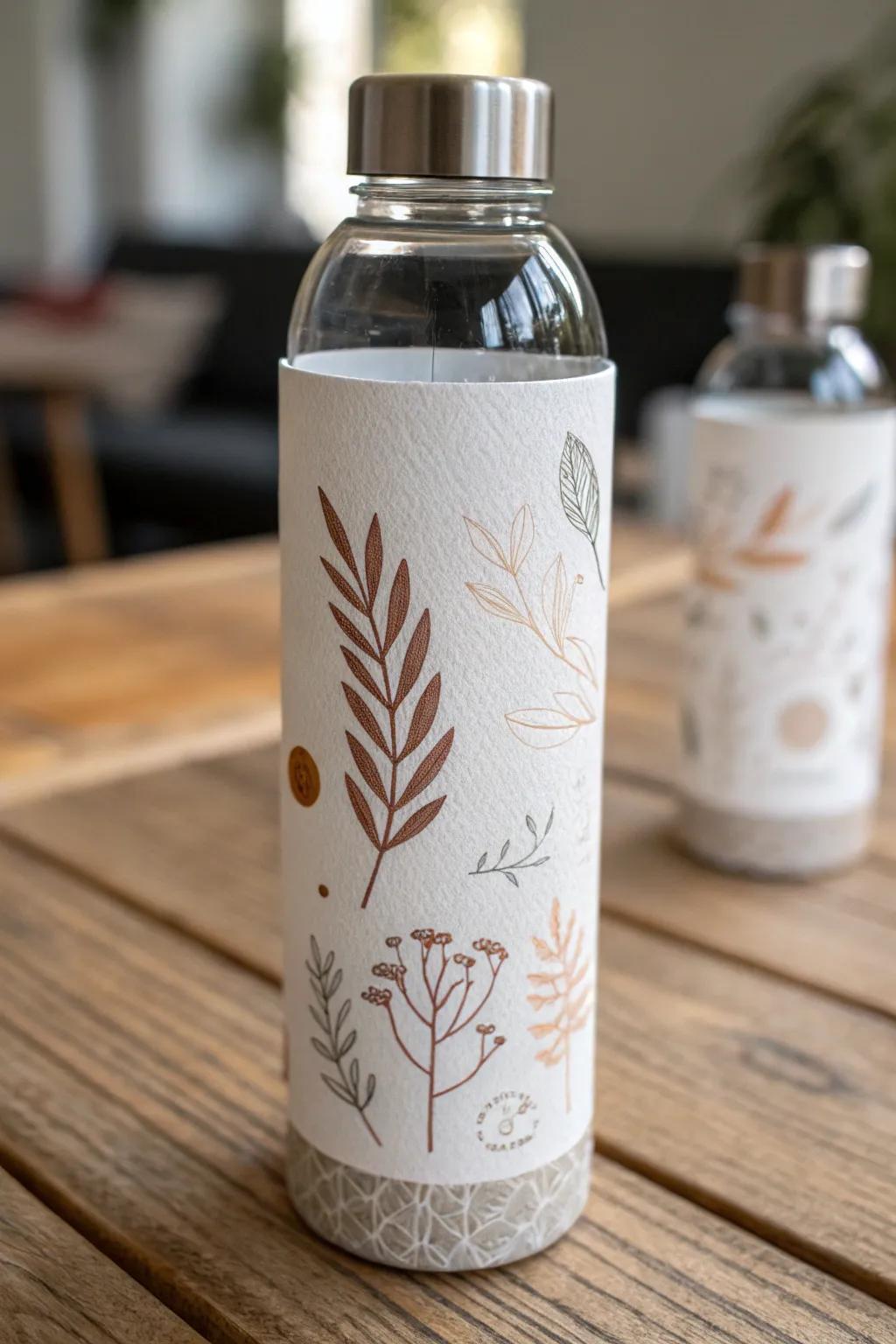 Elevate your quinceañera with bespoke water flask stickers that combine understated elegance and bohemian charm.