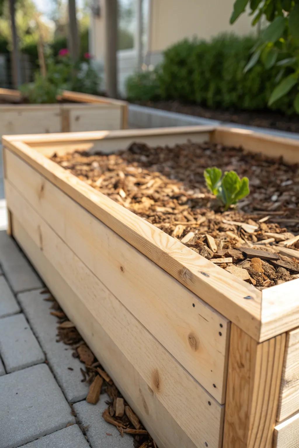 Elevate your garden's appeal with countryside timber fragments, combining natural charm with enhanced drainage.