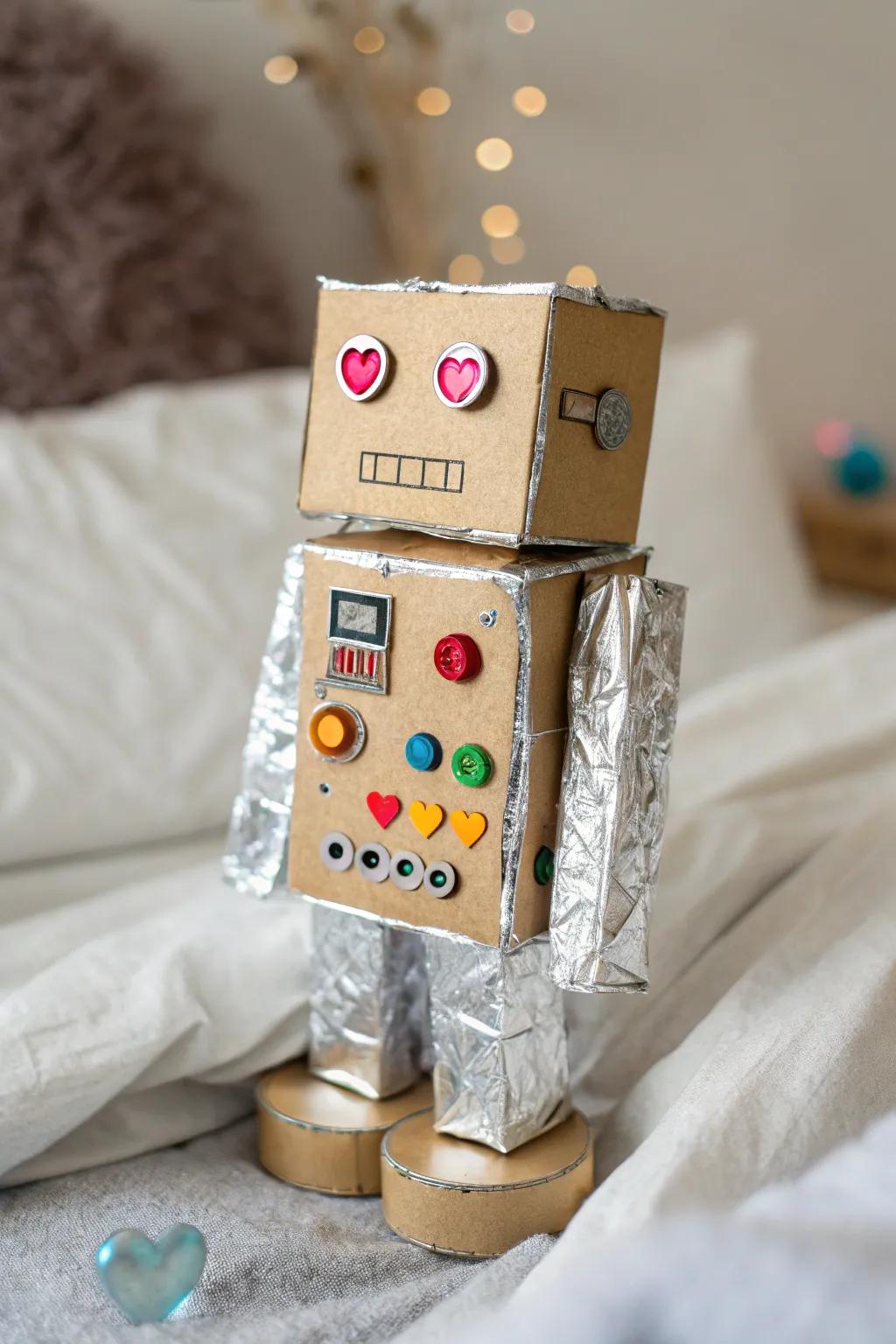 Ignite creativity with this delightful foil-covered automaton, perfect for inspiring youthful imaginations!