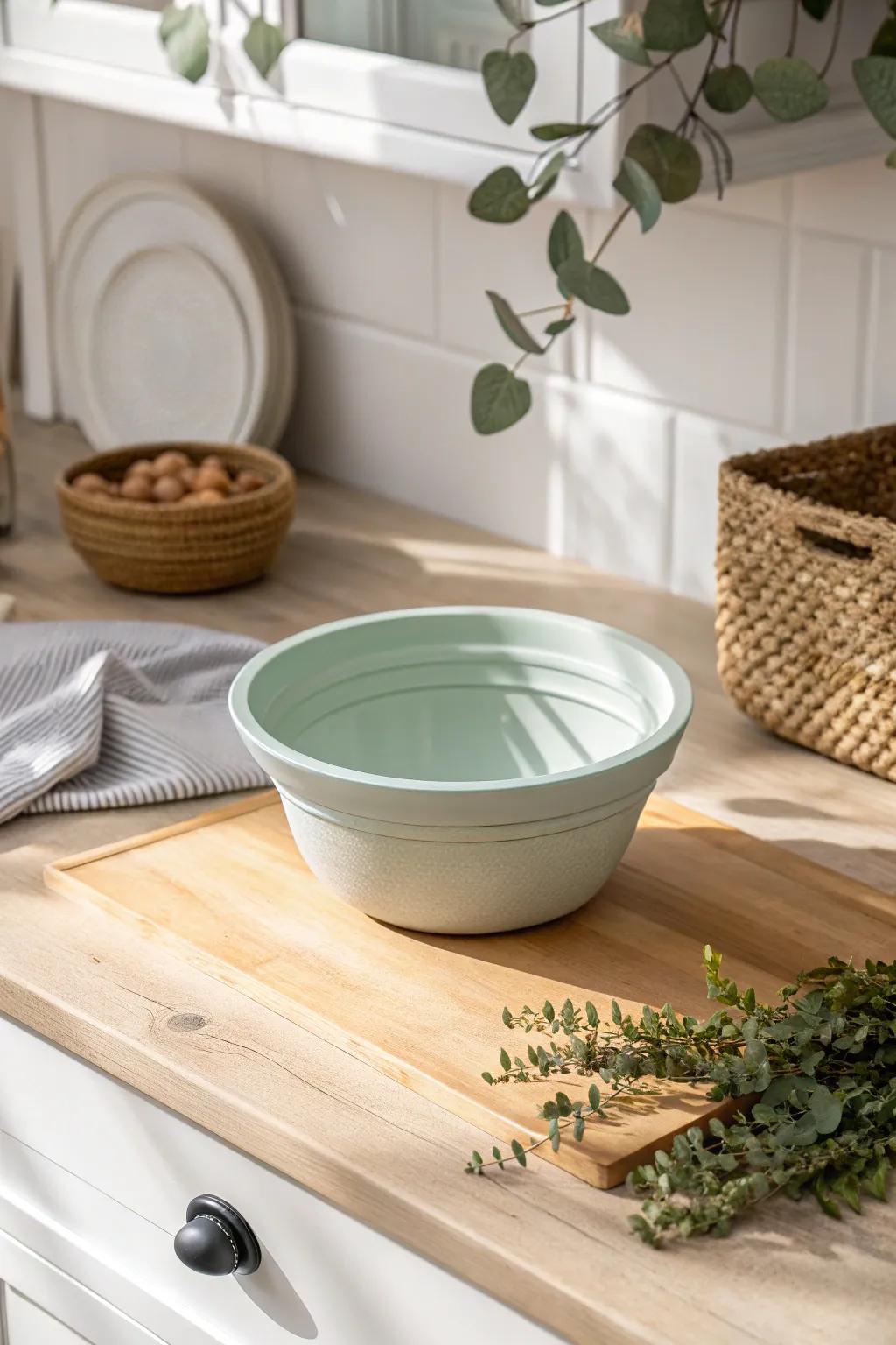 Conserve space with style using compressible kitchenware—ideal for minimalist RV living.
