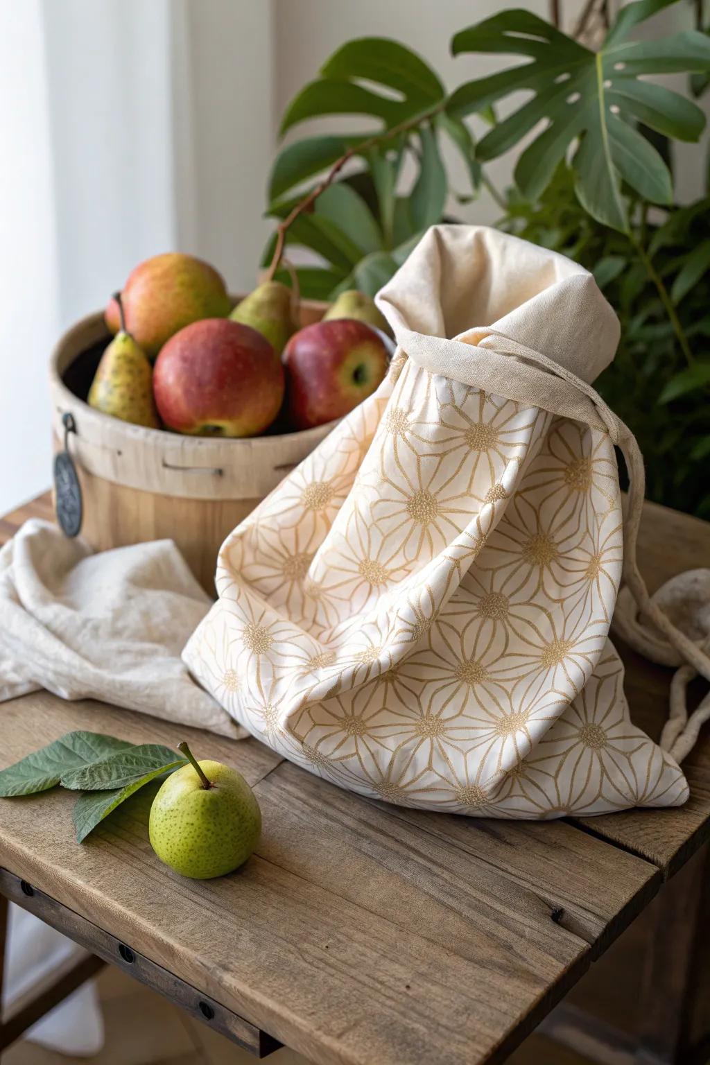 Craft your unique environmentally friendly produce container to enjoy sustainable shopping with style!