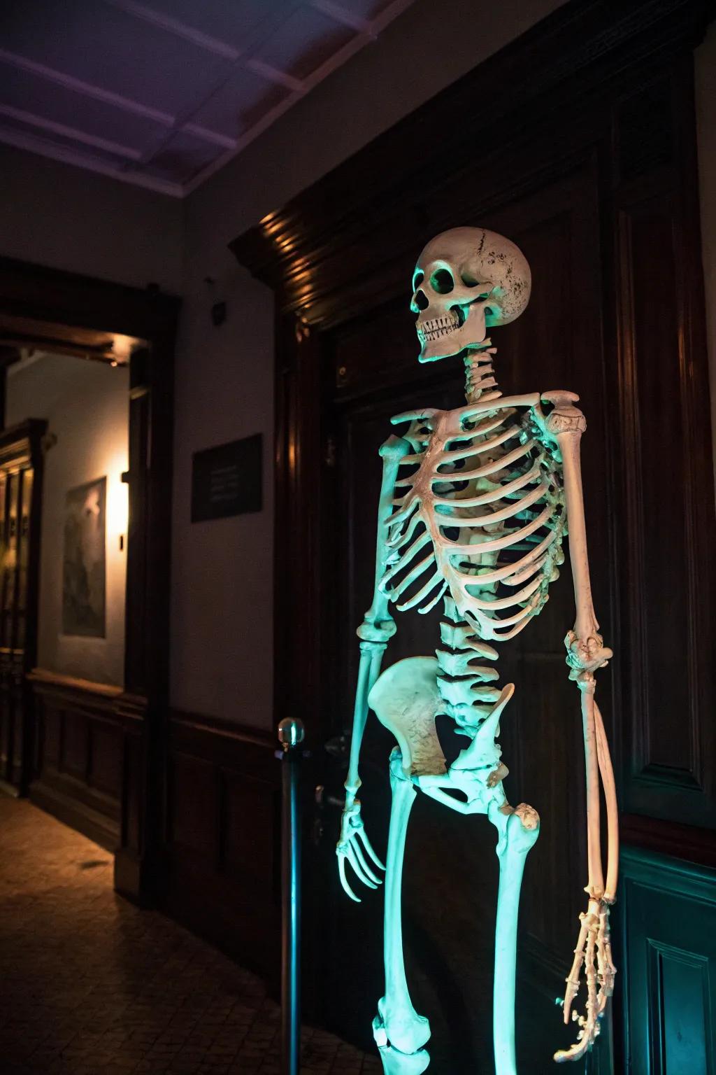 Illuminate your area with a radiant night skeleton that merges spookiness with elegance; ideal for those who dare to stand out.