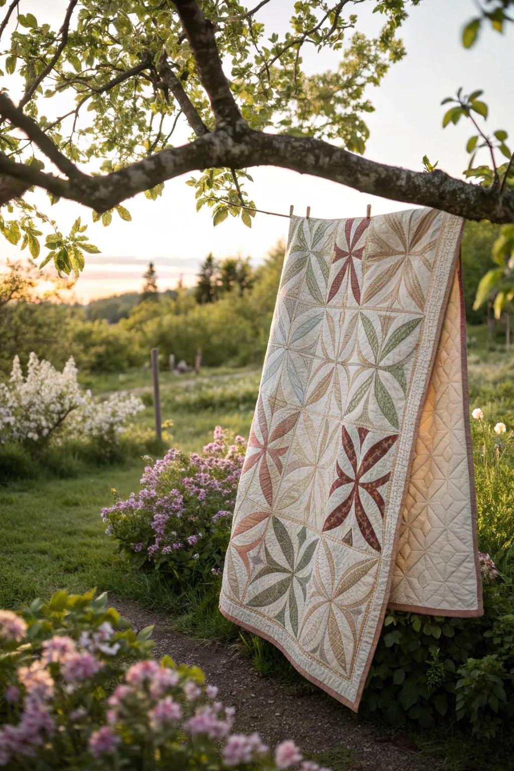Embrace the seasons through a quilt that mirrors nature's splendor.