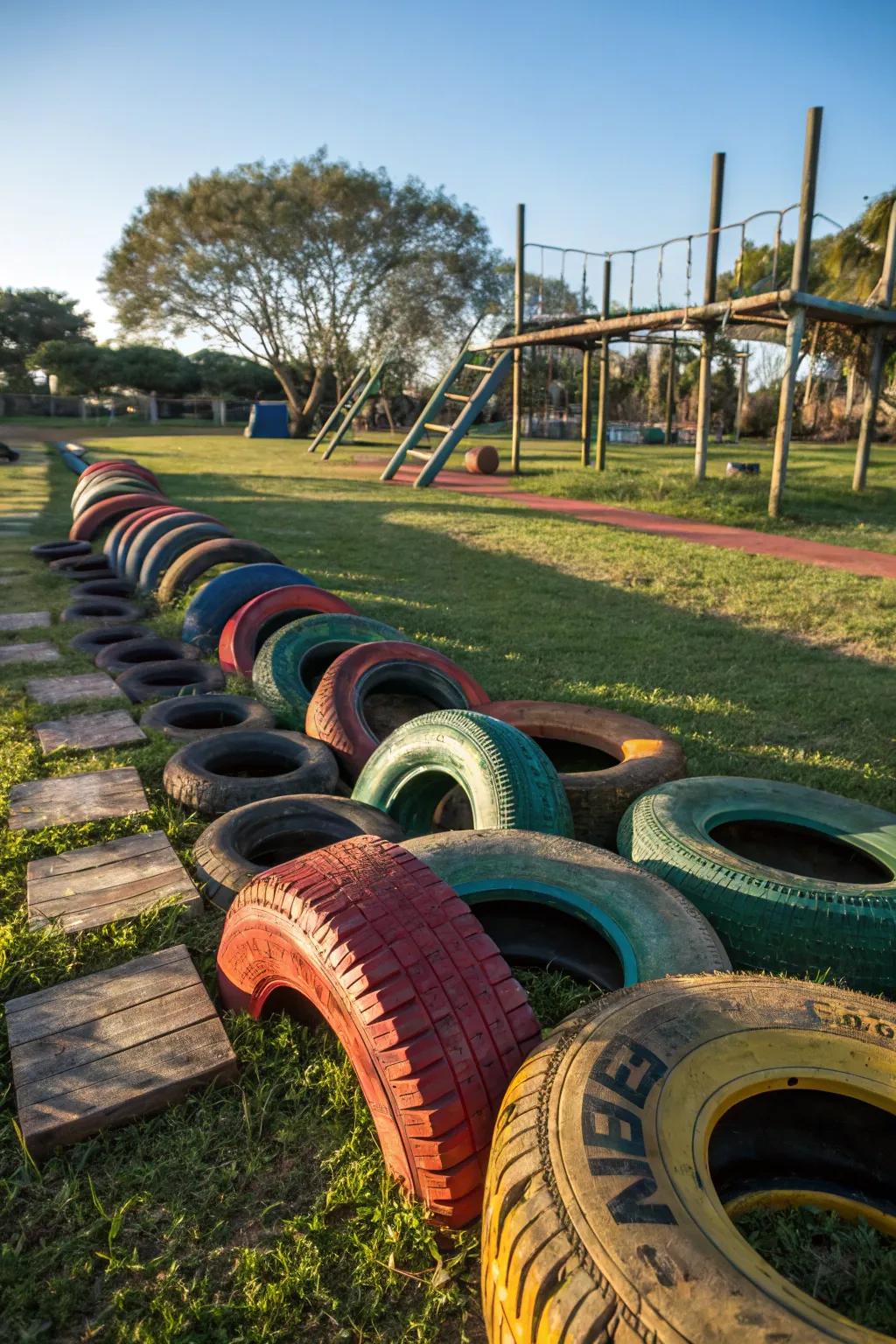 Ignite the excitement with a tire complex route that stimulates creativity and thrills!