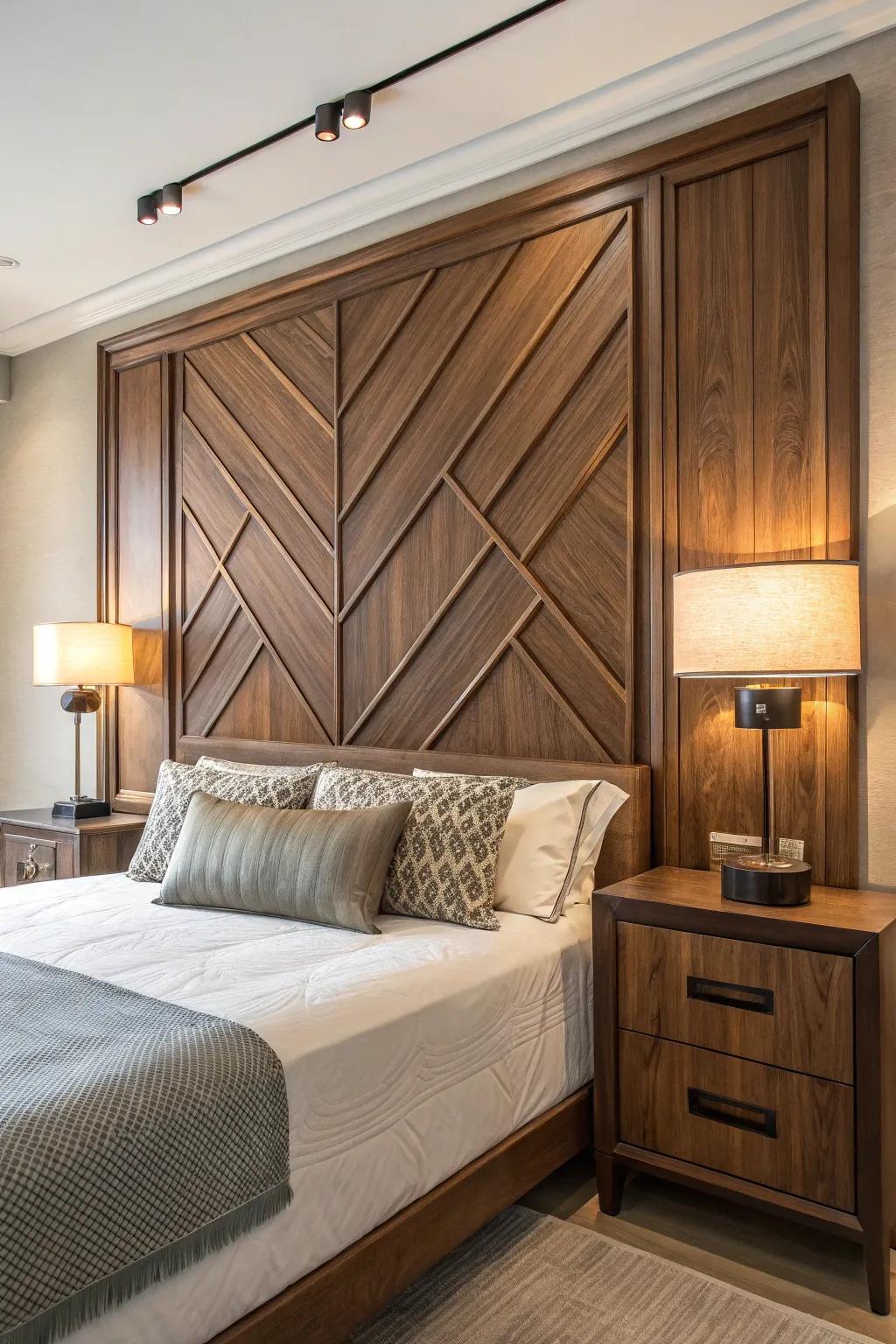 Elevate your boudoir with a daring tongue and groove bed frame, the definitive statement piece for contemporary elegance.