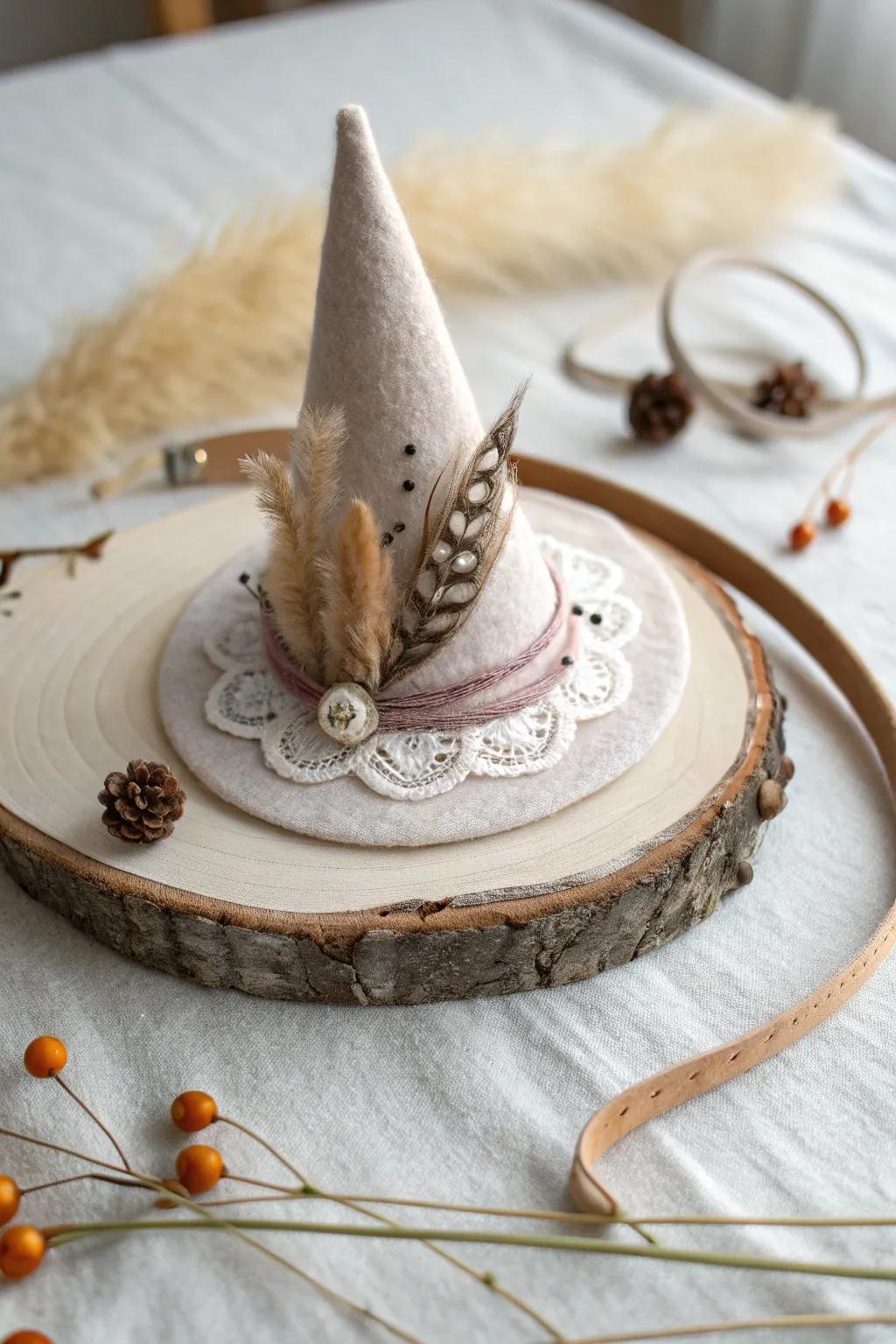 Elevate your Halloween with this charming DIY enchantress hat tiara, a seamless blend of simple elegance and boho style!