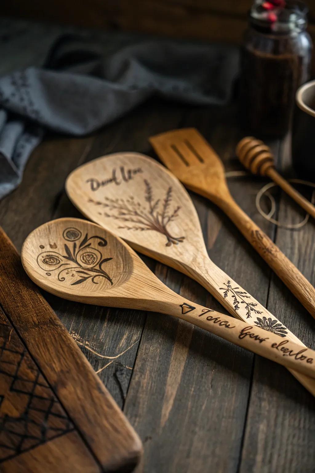Enhance your culinary presentation with personalized wooden kitchenware.