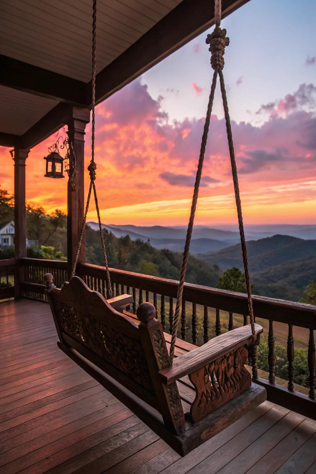 Swing into serenity amidst a vista that enchants the spirit.