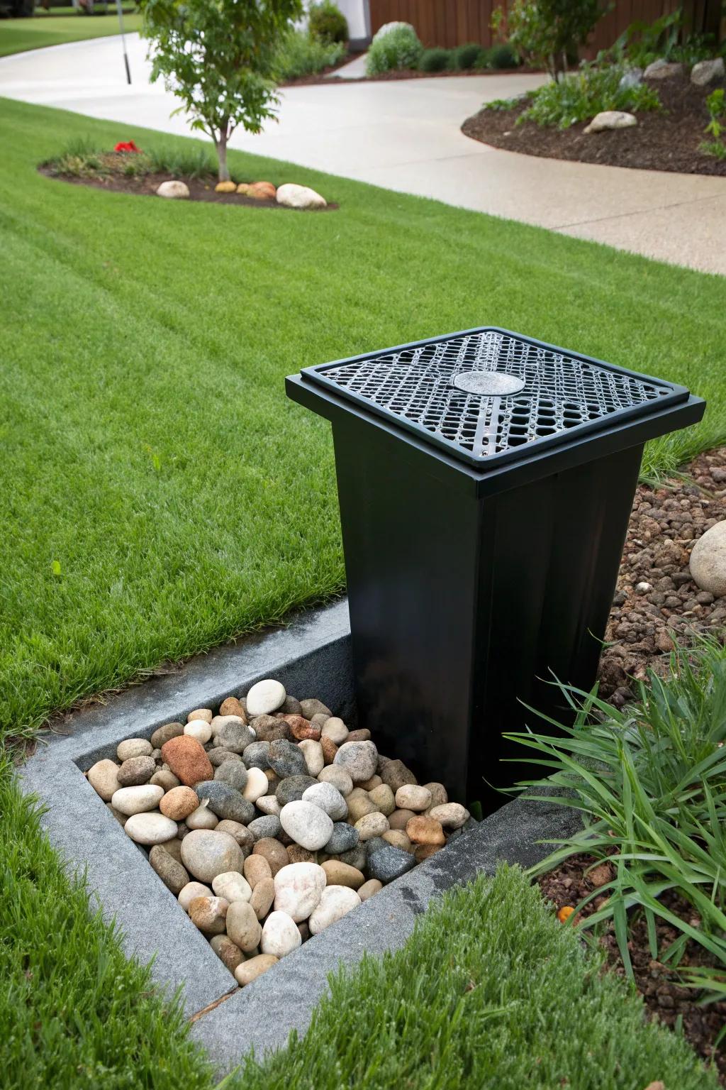 Enhance your yard's water drainage with a chic and useful collection trench. #YardDrainage #CollectionTrenchDesign