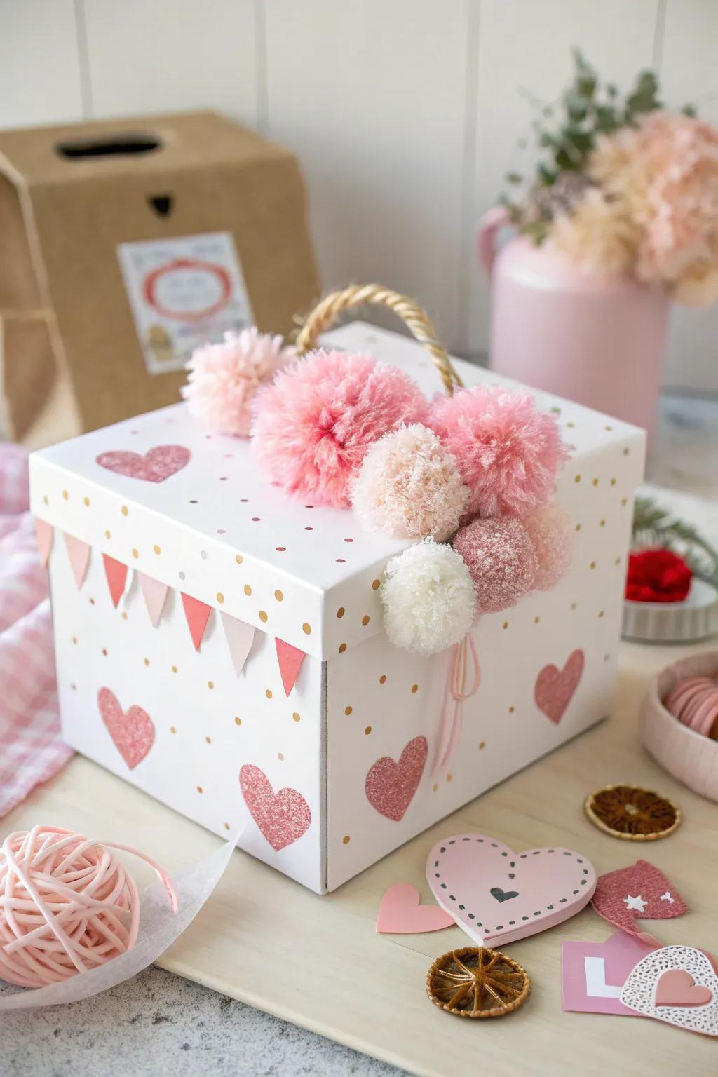 Embrace the delight of ingenuity with this charming Valentine receptacle, where effortlessness intertwines with playful refinement.