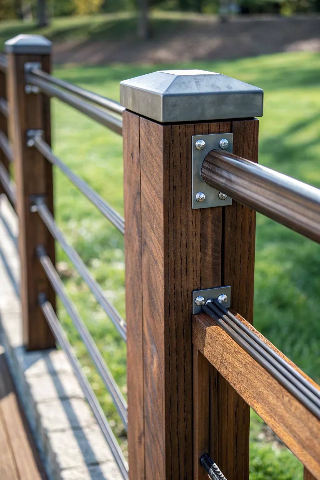 Elevate your outdoor space with a fence that intertwines the warmth of timber and the sleekness of metal — a homage to the craft of artisanship.