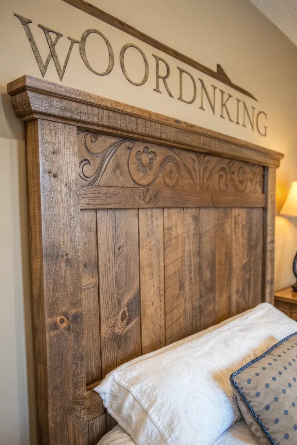 Elevate your boudoir through the incorporation of a bucolic headboard that embodies your personal narrative. Meticulously crafted with expertise and personalized touches.