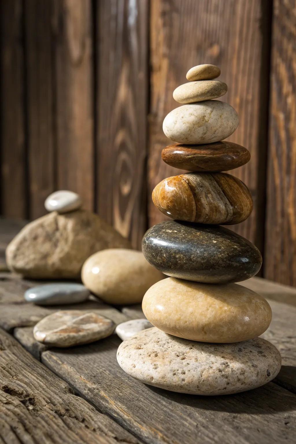 Where nature meets artistry: Explore the craft of stone arrangements.