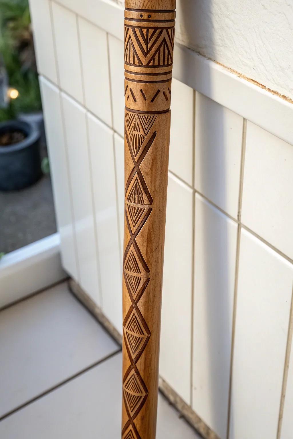 Delight in the elegance of consistent shapes with this understated walking stick design.