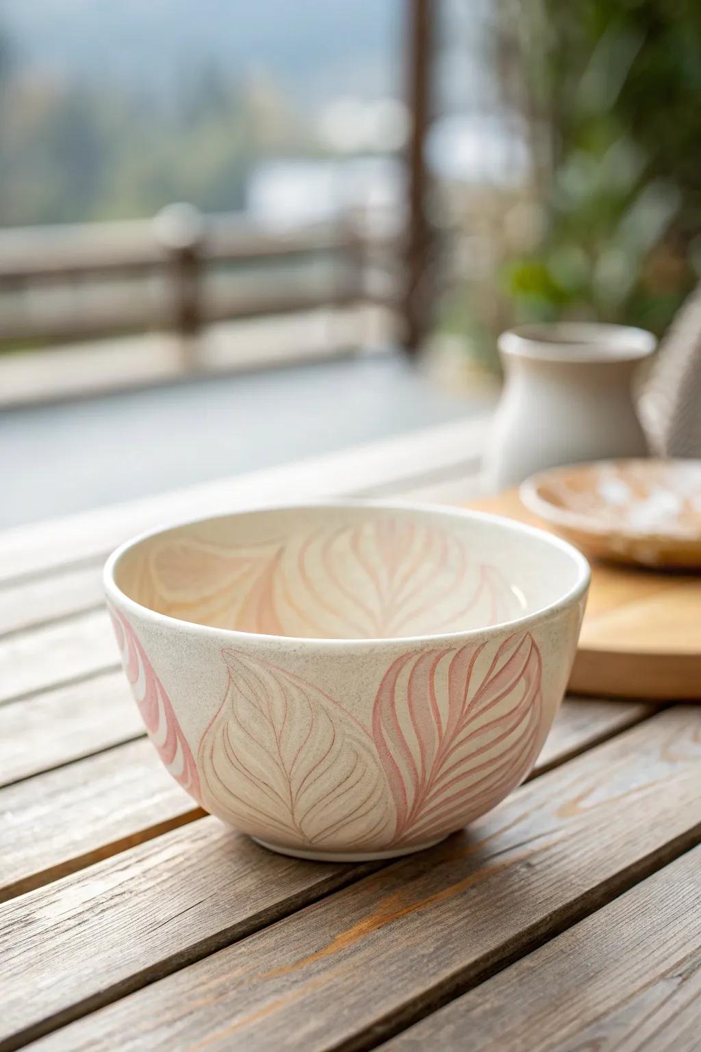 Embrace the allure of simplicity through this elegantly painted minimalist bowl.