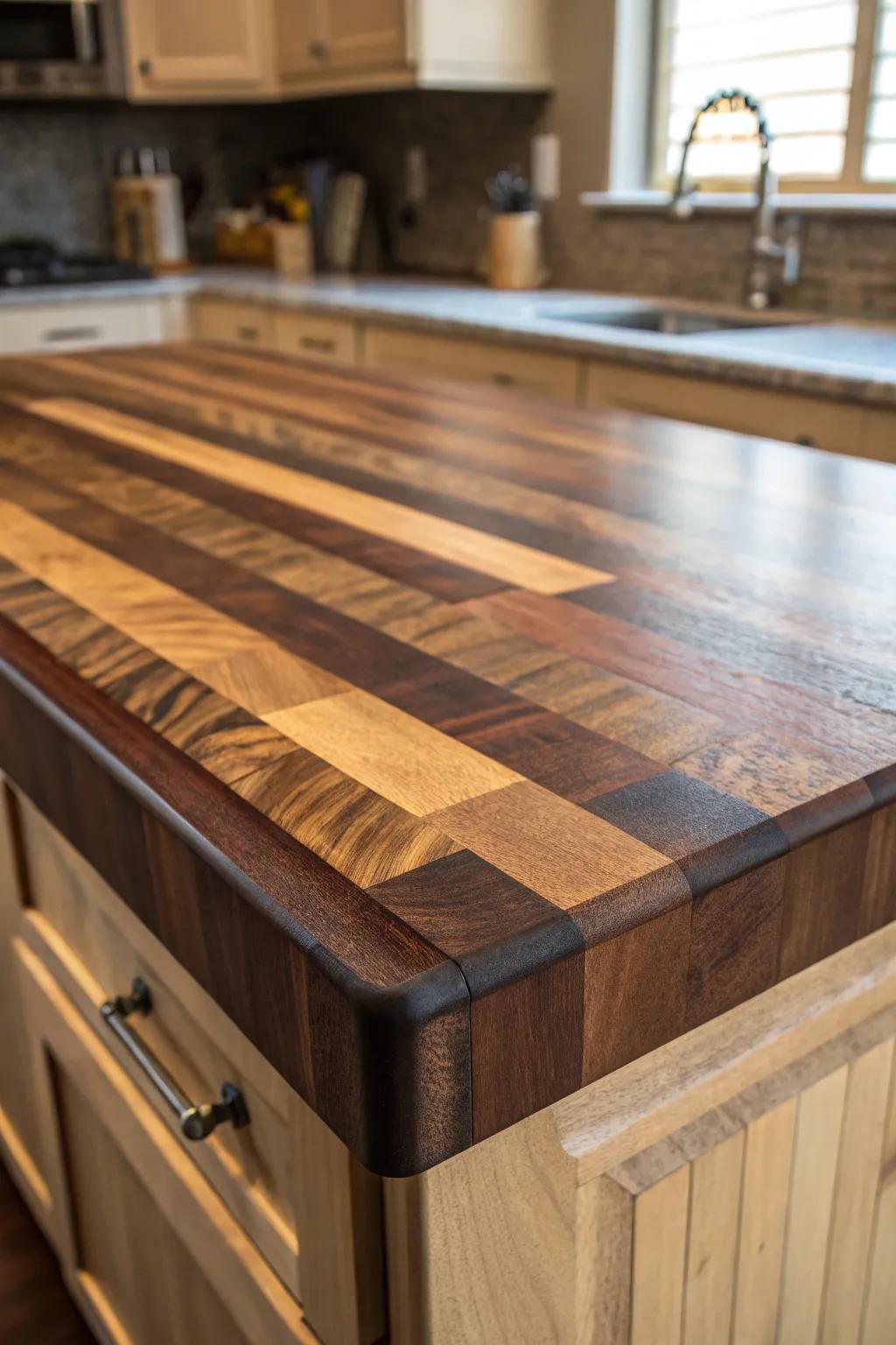Uncover the skill of tiered tints for a tailored butcher block finish.