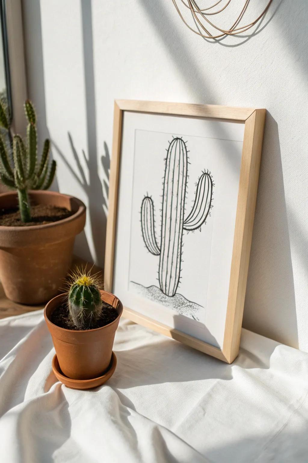 Elegance through Simplicity: Embrace the Minimalist Cactus.