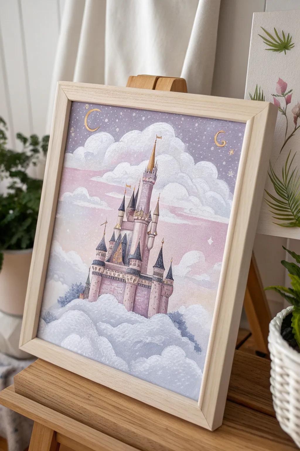 Dreamy Castle amidst the Clouds: A Fanciful Nuance for Your Little One's Space