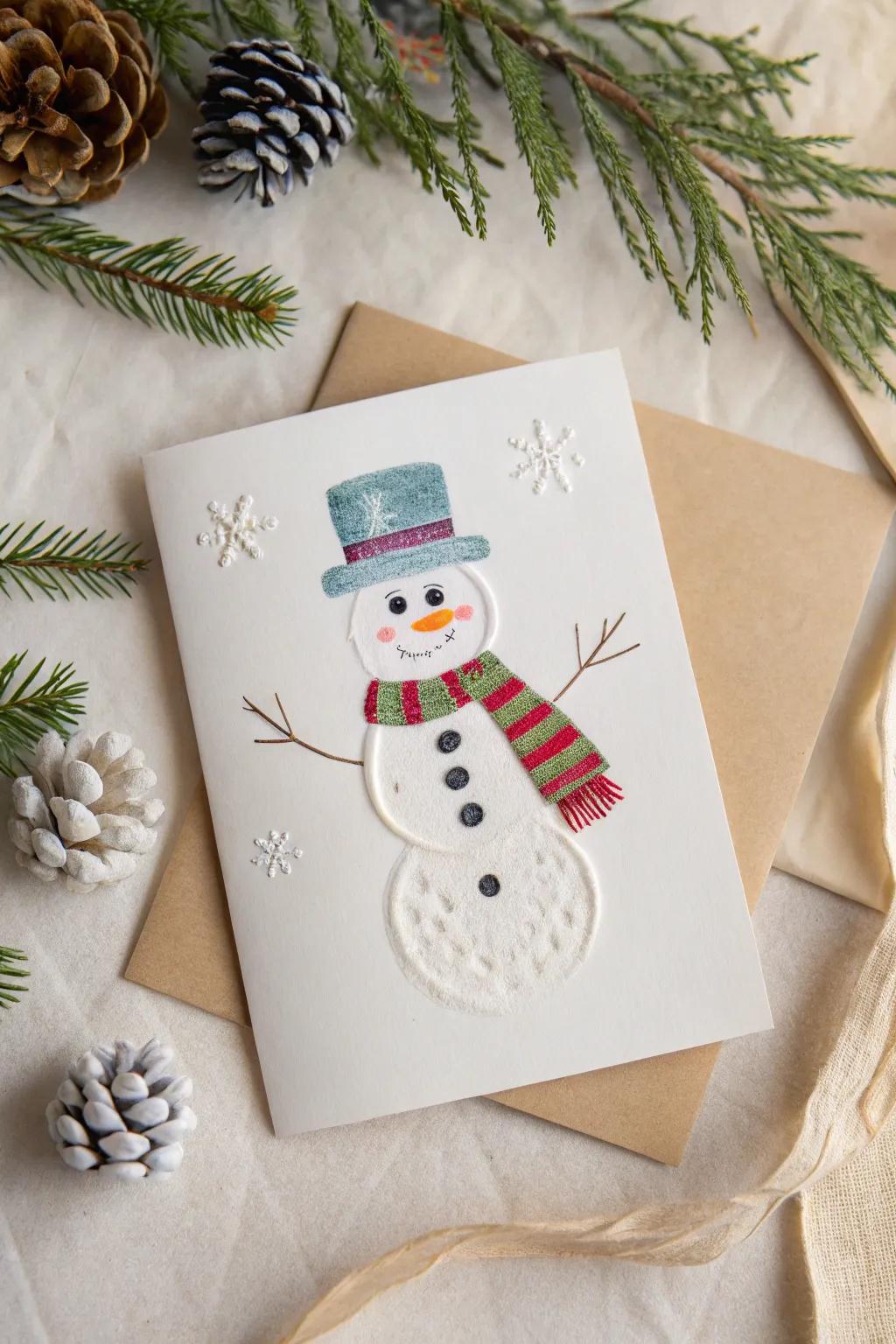 Craft festive mirth through a footprint snow figure—a convergence of simplicity and whimsical charm!