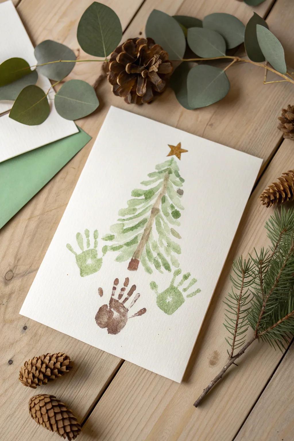 Capture the warmth of the holidays with handcrafted handprint cards, blending simplicity and heartfelt artistry.