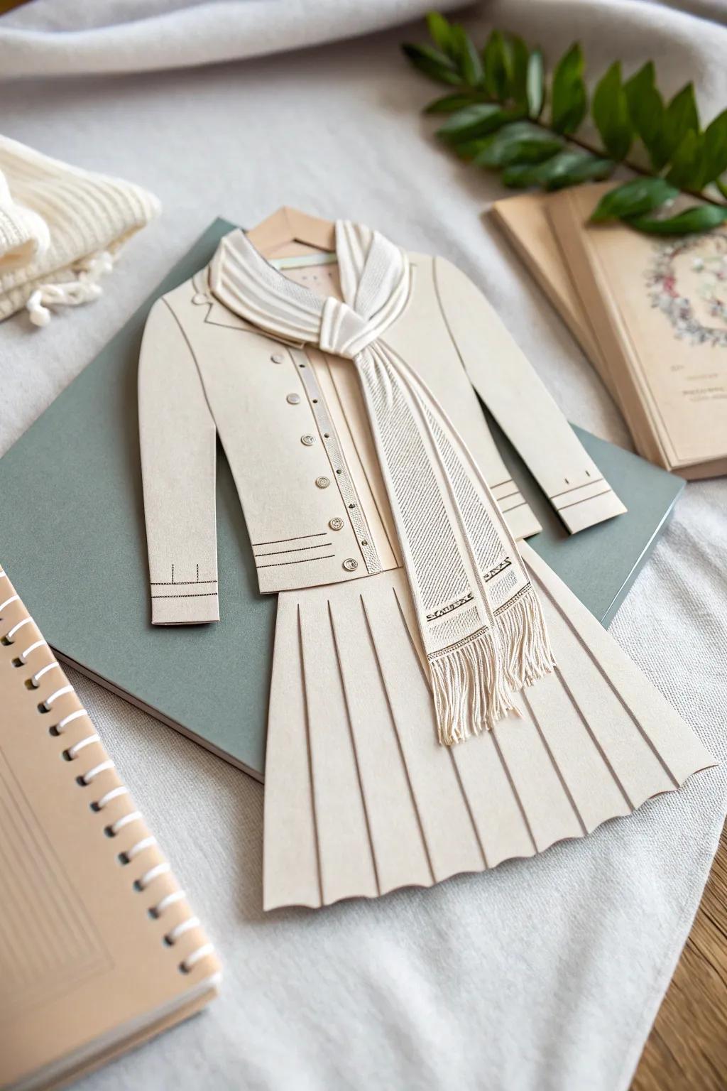 Appreciate the artistry in clarity with this charming paper cutout of a community helper's uniform.