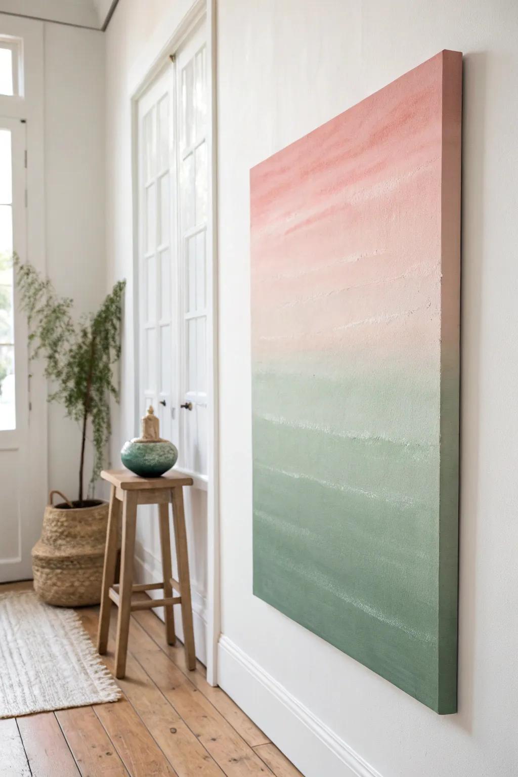 Revitalize your area with serene gradated wall accent that introduces a hint of sophistication and profundity.