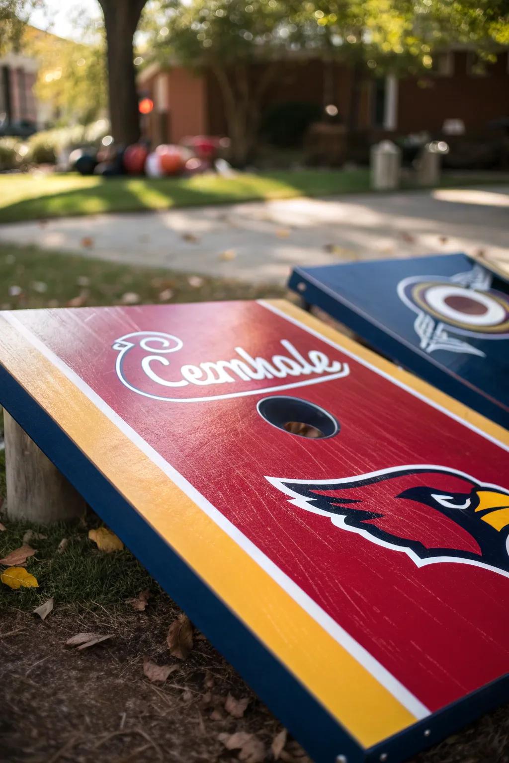 Magnify your sporting occasion through a cornhole board exuding team allegiance! #Craftsmanship #TeamLoyalty