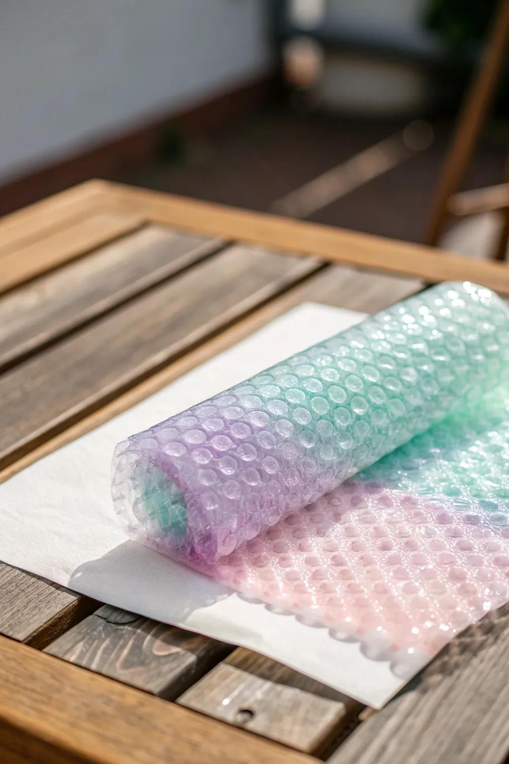 Uncover the pleasure of cushioning wrap imprinting—a charming craft for small hands that combines straightforwardness with creative amusement!