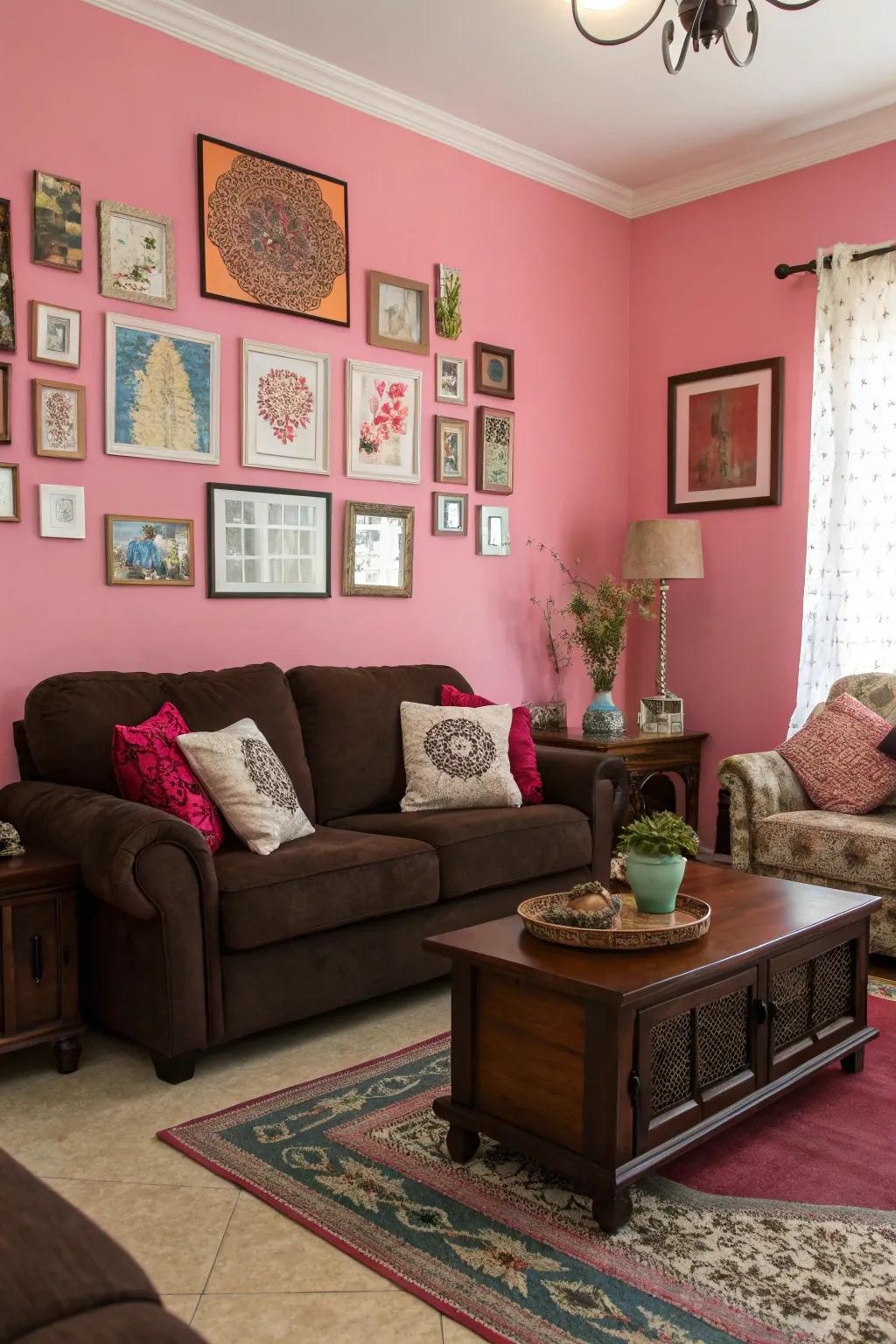 Artful merging of rose wall decor.