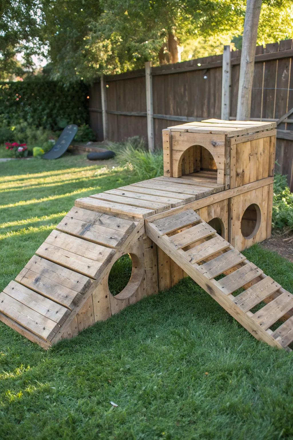 Revolutionize your dog's exercise regimen with a handcrafted decking board amusement area!