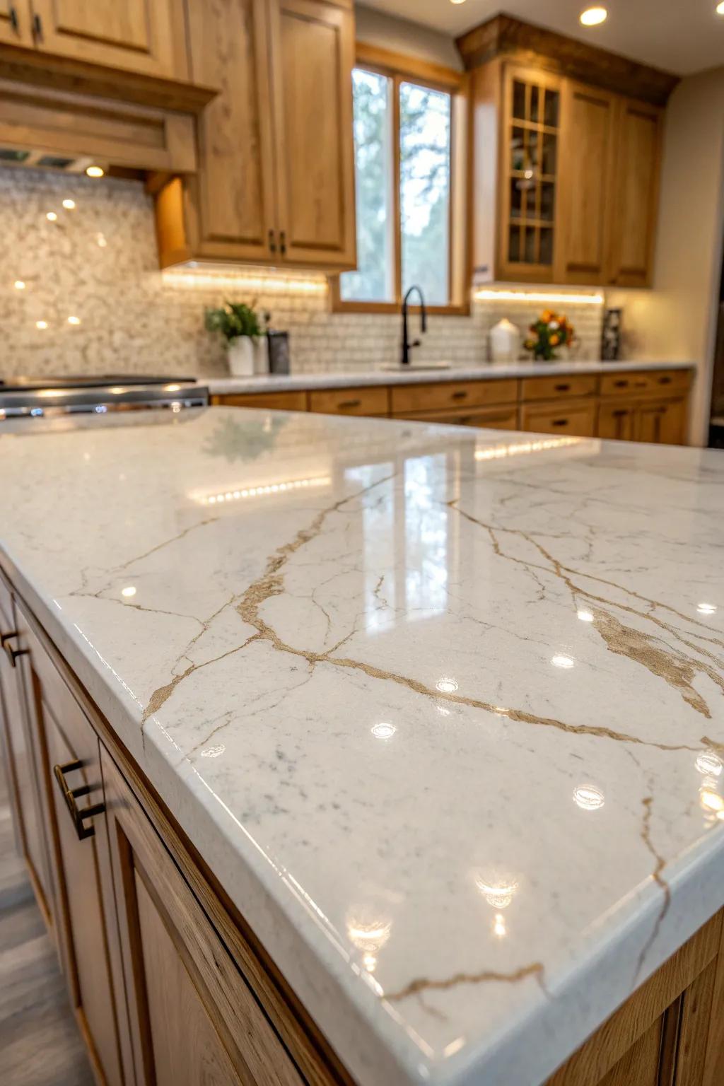 Intensify your kitchen's allure with a flawless epoxy layer that unveils the authentic refinement of your surface.