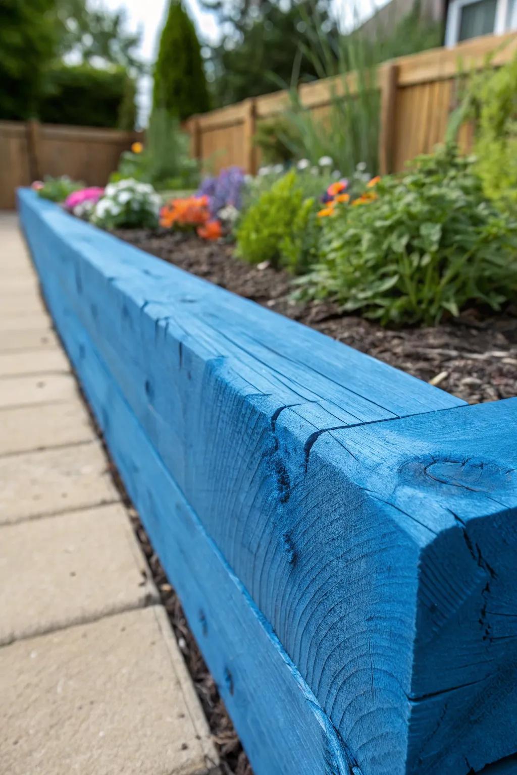 Bring your garden to life with a splash of color—painted timber edges that stand out!