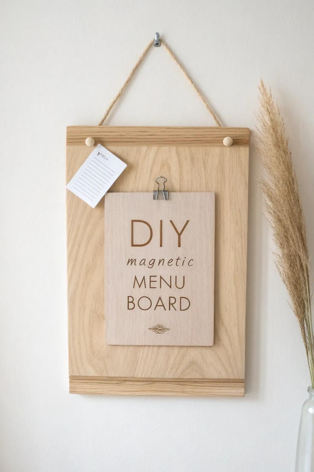 Embrace unpretentiousness and inventiveness with this bespoke Magnetic Menu Portal – excellently suited for arranging your gastronomic visions with a soupçon of natural grace.