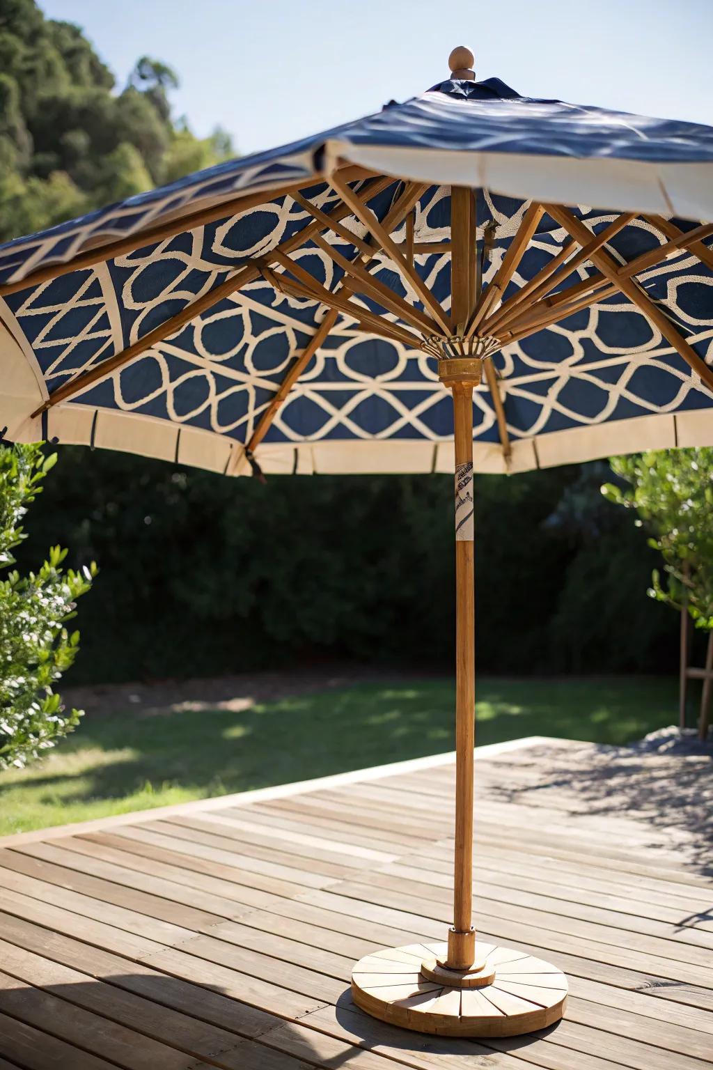 Redesign your patio into a Parasol Haven exuding style and sophistication.