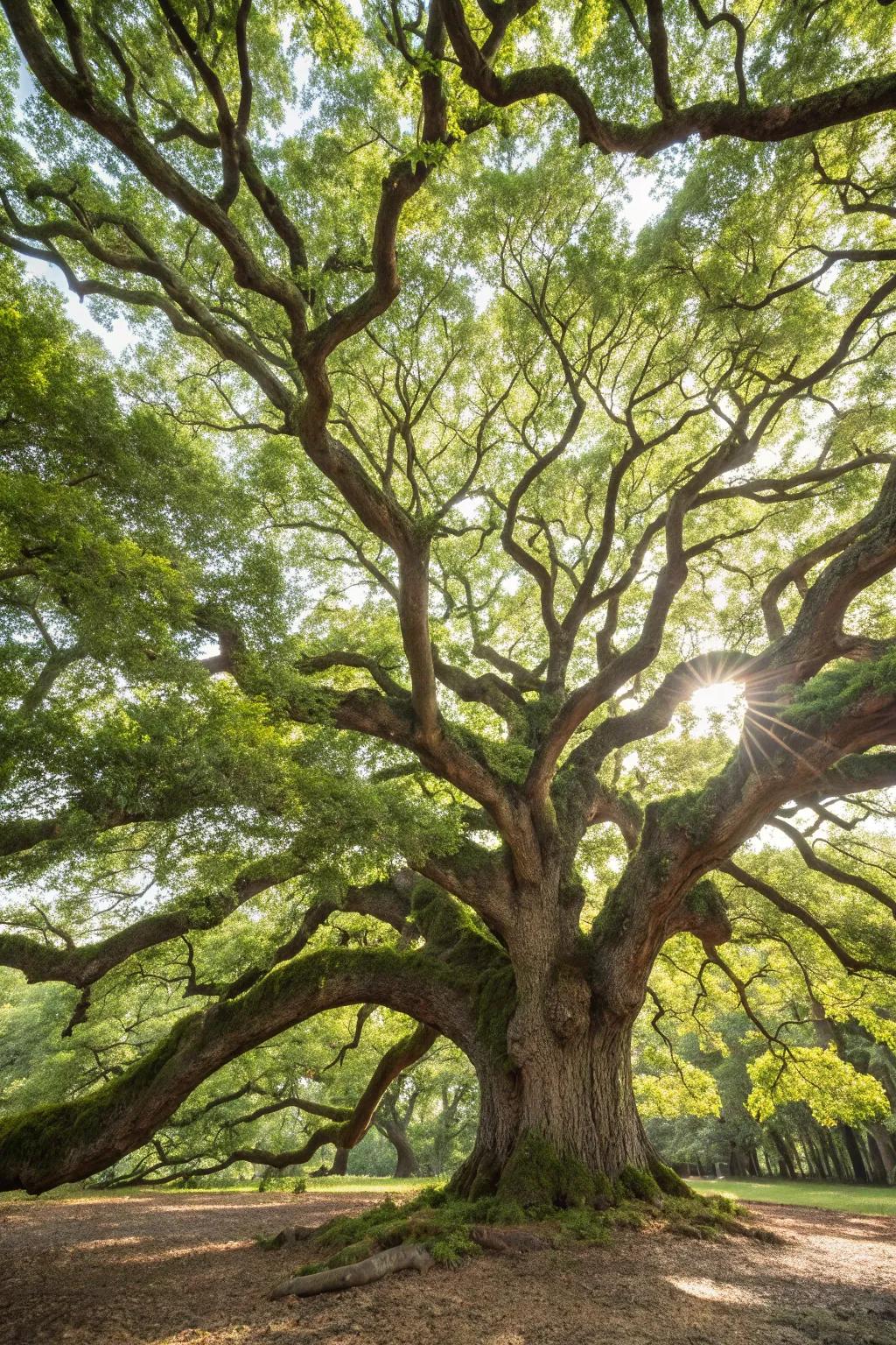 Embrace nature's artistry with a natural tree canopy.