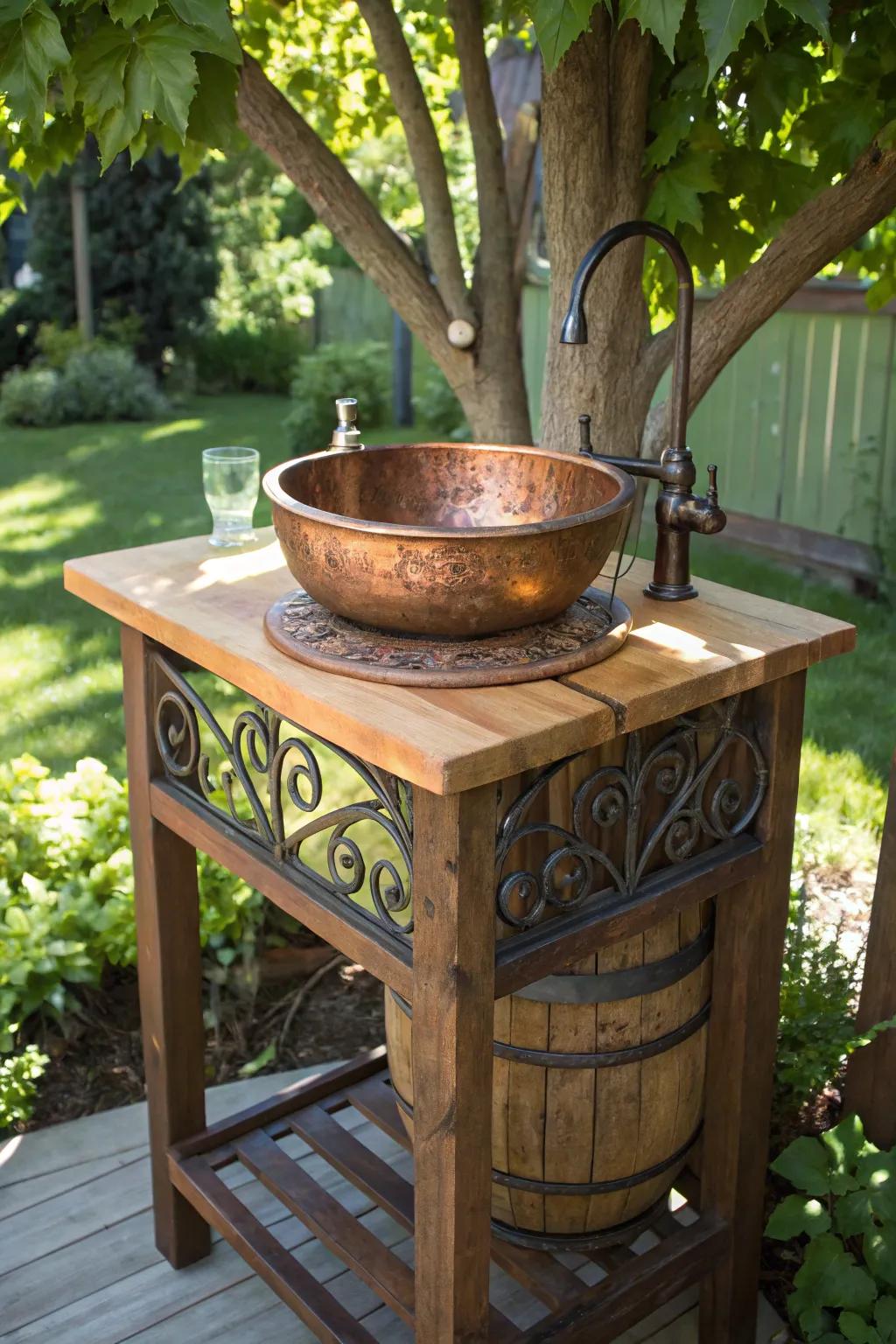 Elevate your garden with a handcrafted exterior basin that harmonizes utility and artistry.