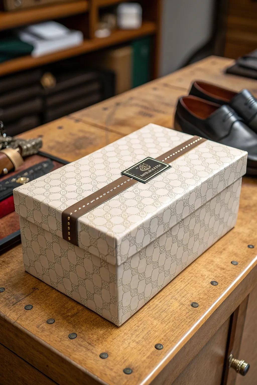 Turn common shoe boxes into custom storage answers with a hint of handiwork.