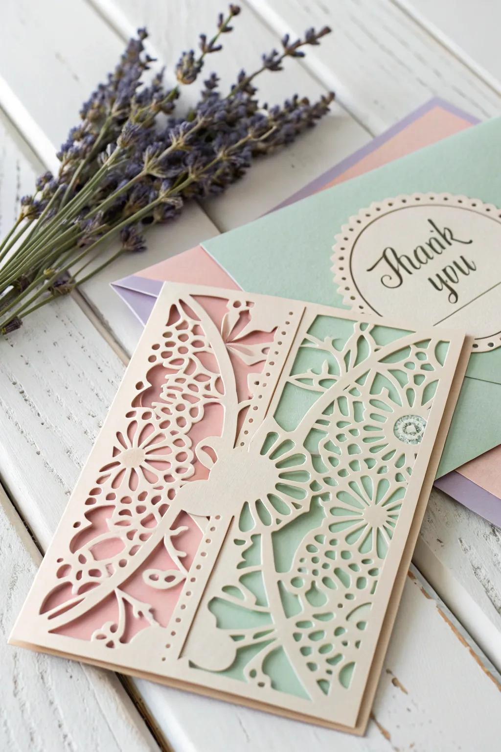 Impart a touch of artistry with layered DIY thank you cards—where simplicity converges with creativity.
