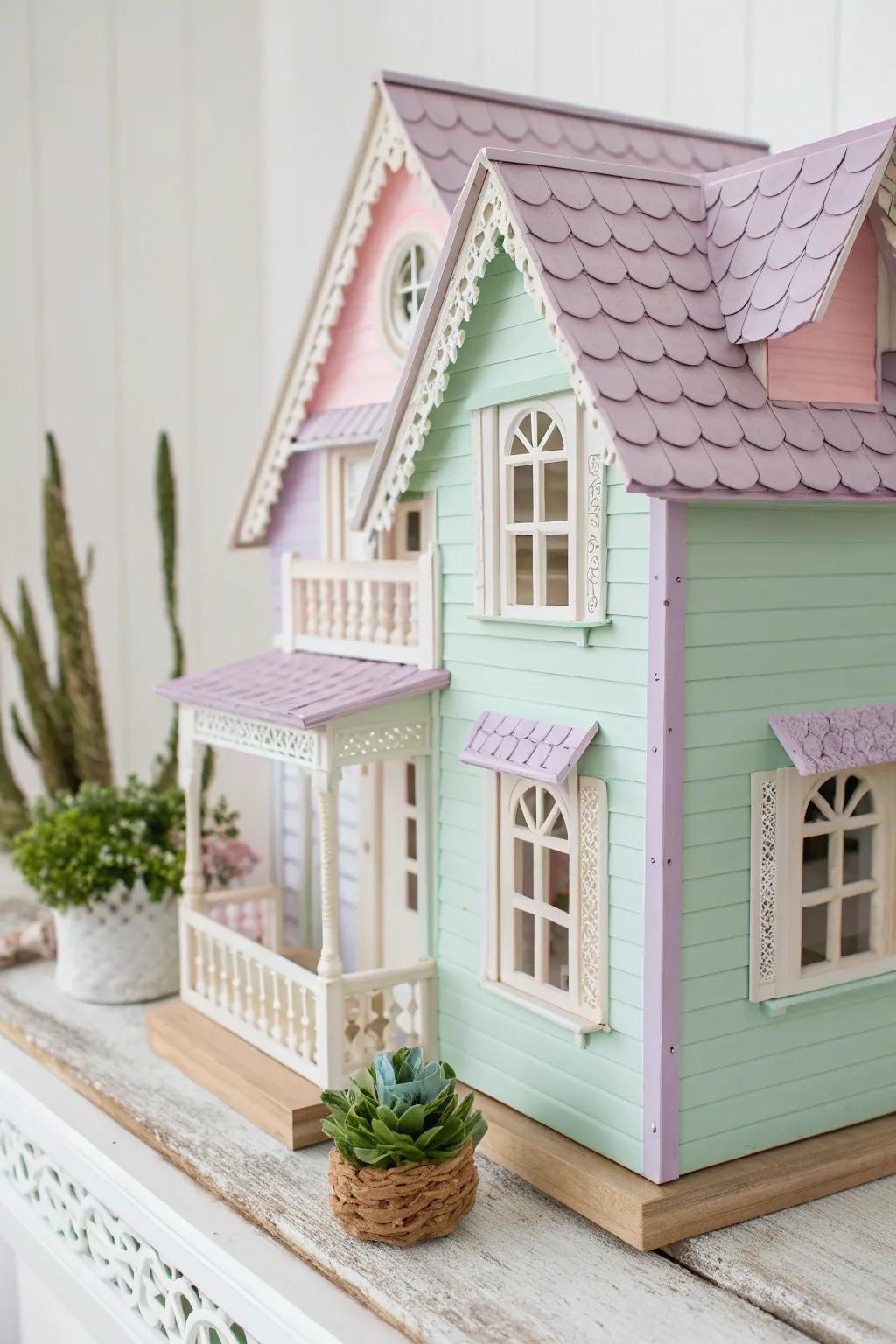 Transform your dollhouse into a pastel paradise with these charming cladding ideas. #SubtleShadeExcellence