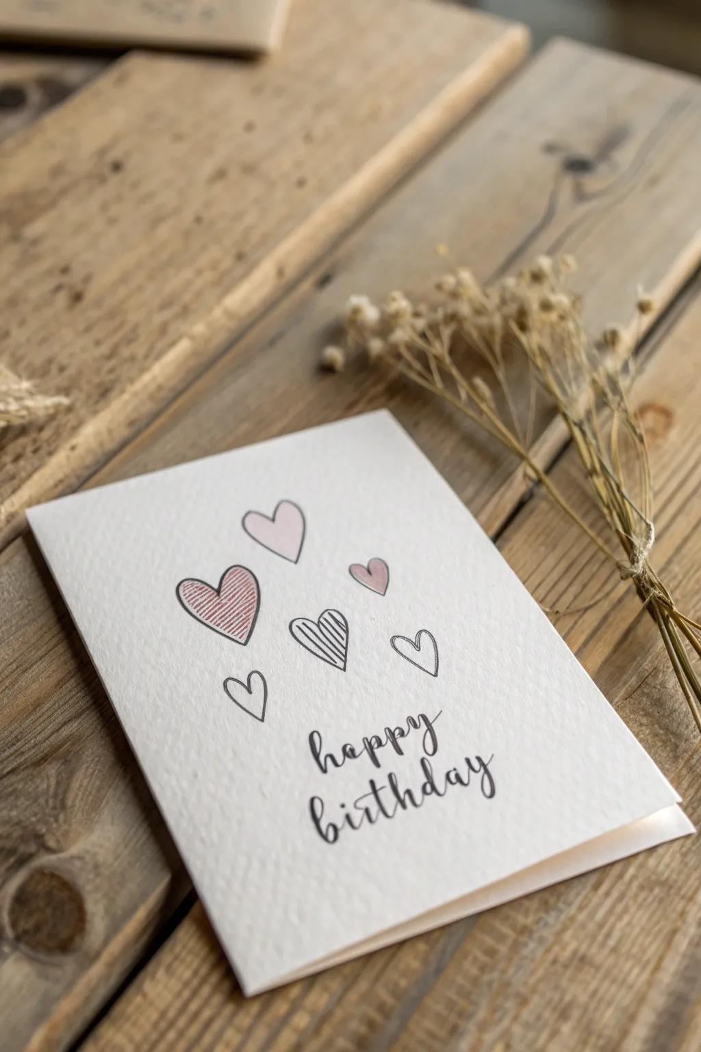 Embrace the beauty of simplicity with a subtle heart design that conveys love and tenderness.