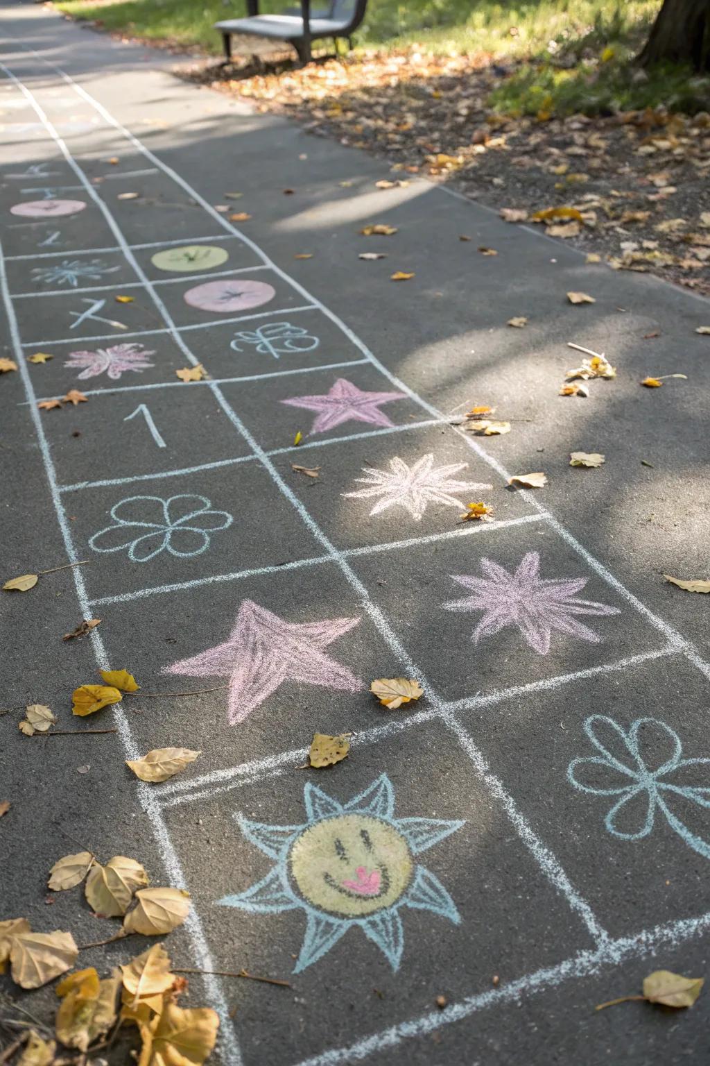 Transform your walkway into an enchanting playground with these charming chalk games.