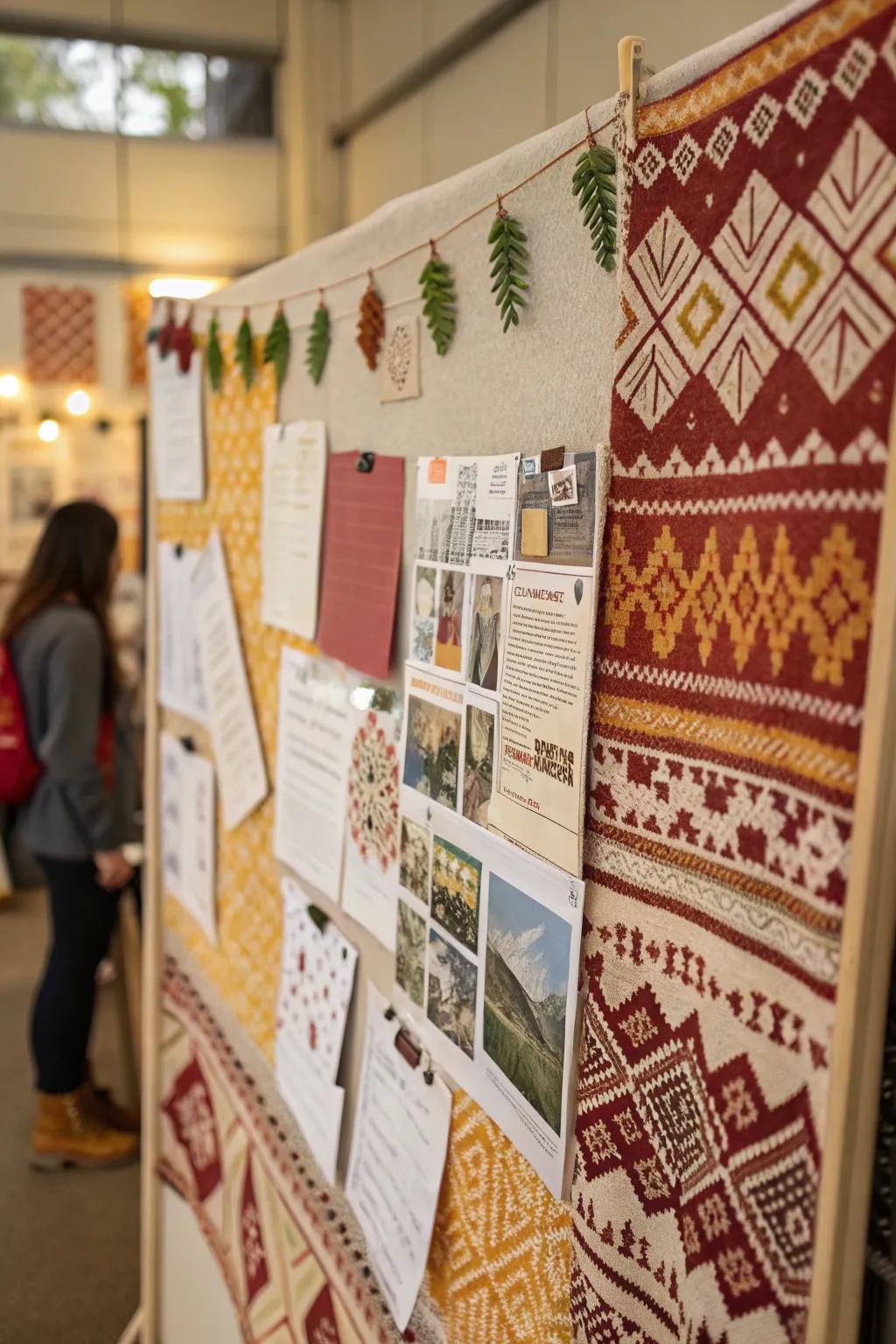 Knit weaves impart a snug nuance to your holiday pinboard.